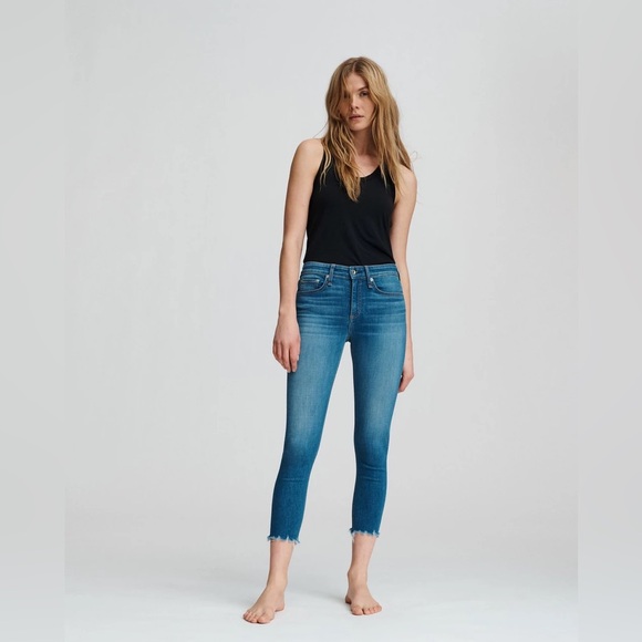 Rag & Bone Women’s Cate Mid-Rise Skinny Raw Edge Jeans Size 25 - Picture 9 of 10